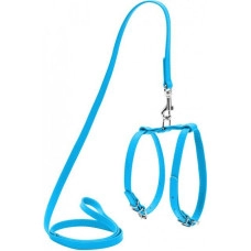 Шлея CoLLaR (Коллар) з повідцем нейлон на планшеті для котів (ширина 10 мм, довжина 110 см), блакитн