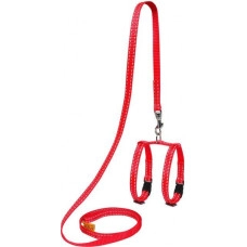 Шлея CoLLaR (Коллар) з повідцем нейлон на планшеті для котів (ширина 10 мм, довжина 110 см), червона