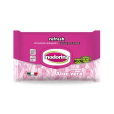 Inodorina Refresh Aloe vera вологі серветки з алоє вера для собак та котів, 40 шт