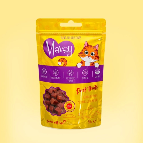 MAVSY Duck breast for cats - Ніжна качина грудинка для котів, 50г