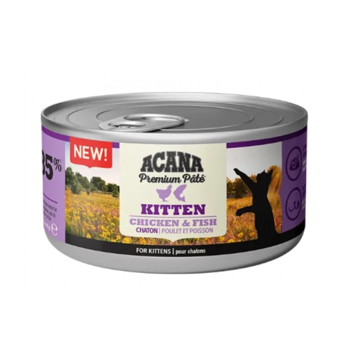 ACANA Premium Pate, Kitten Chicken with Fish Recipe, консерва для кошенят з куркою та рибою 85 г